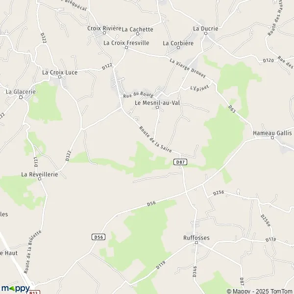 Plan Le MesnilauVal carte de Le MesnilauVal (50110) et infos